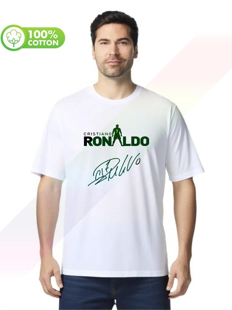 100% cotton round neck heavy weight men's T-shirt Cristiano Ronaldo Signed Cr7 Tee Cool S-XXXL