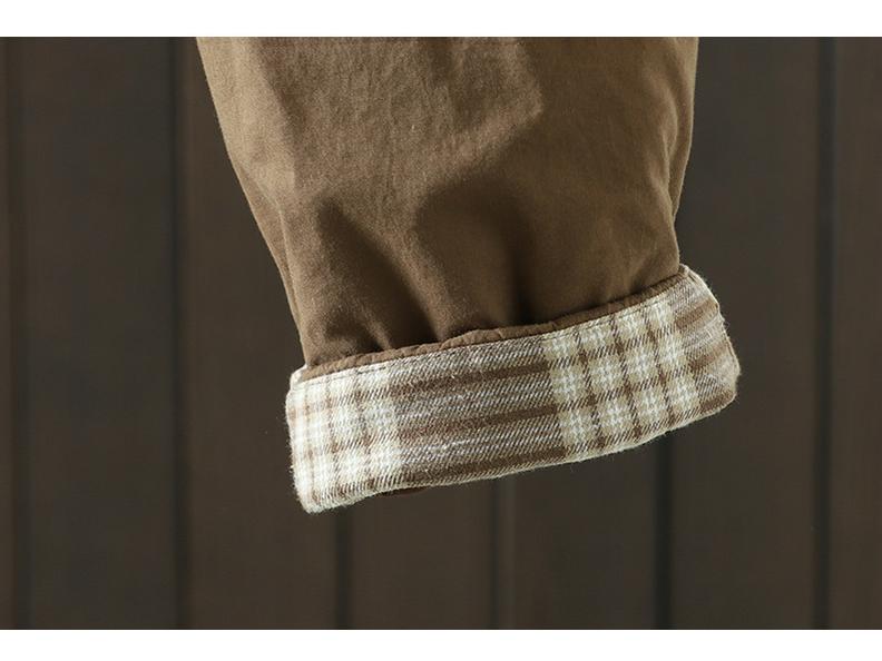 Winter Übergröße Elastischer Bund Hoher Bund Gesteppte Baumwollhose für Damen