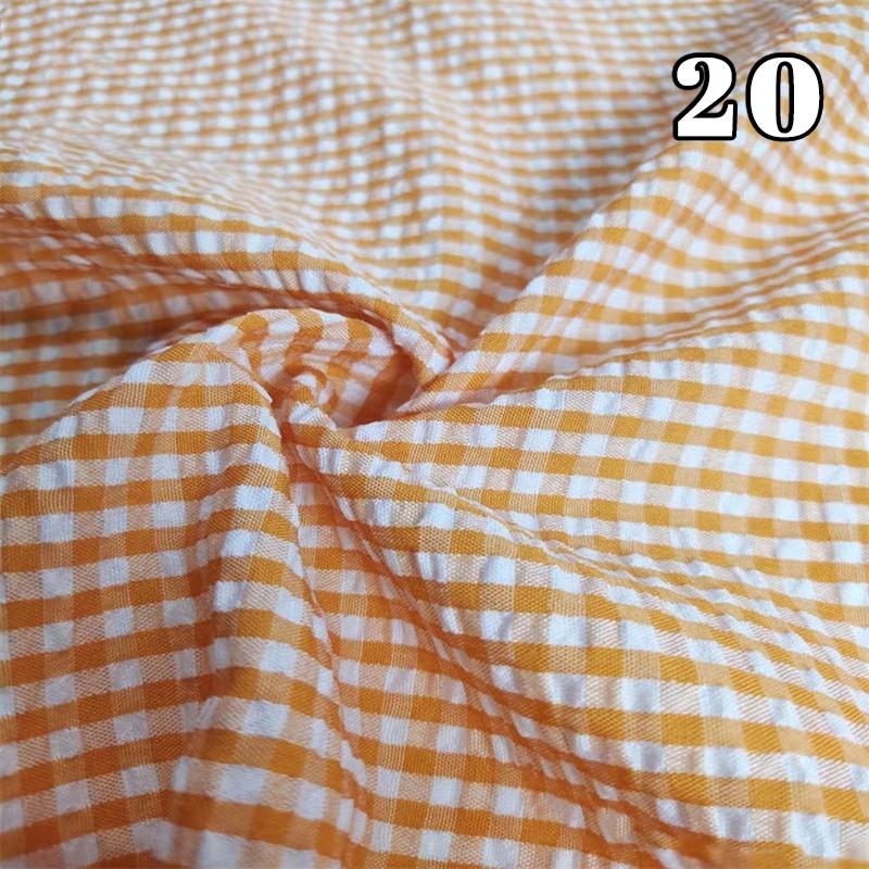 Tenká seersucker kostkovaná látka Ruční práce Měkká látka na šaty Koš Kalhoty Ubrus Šití DIY Bavlněný polyesterový materiál