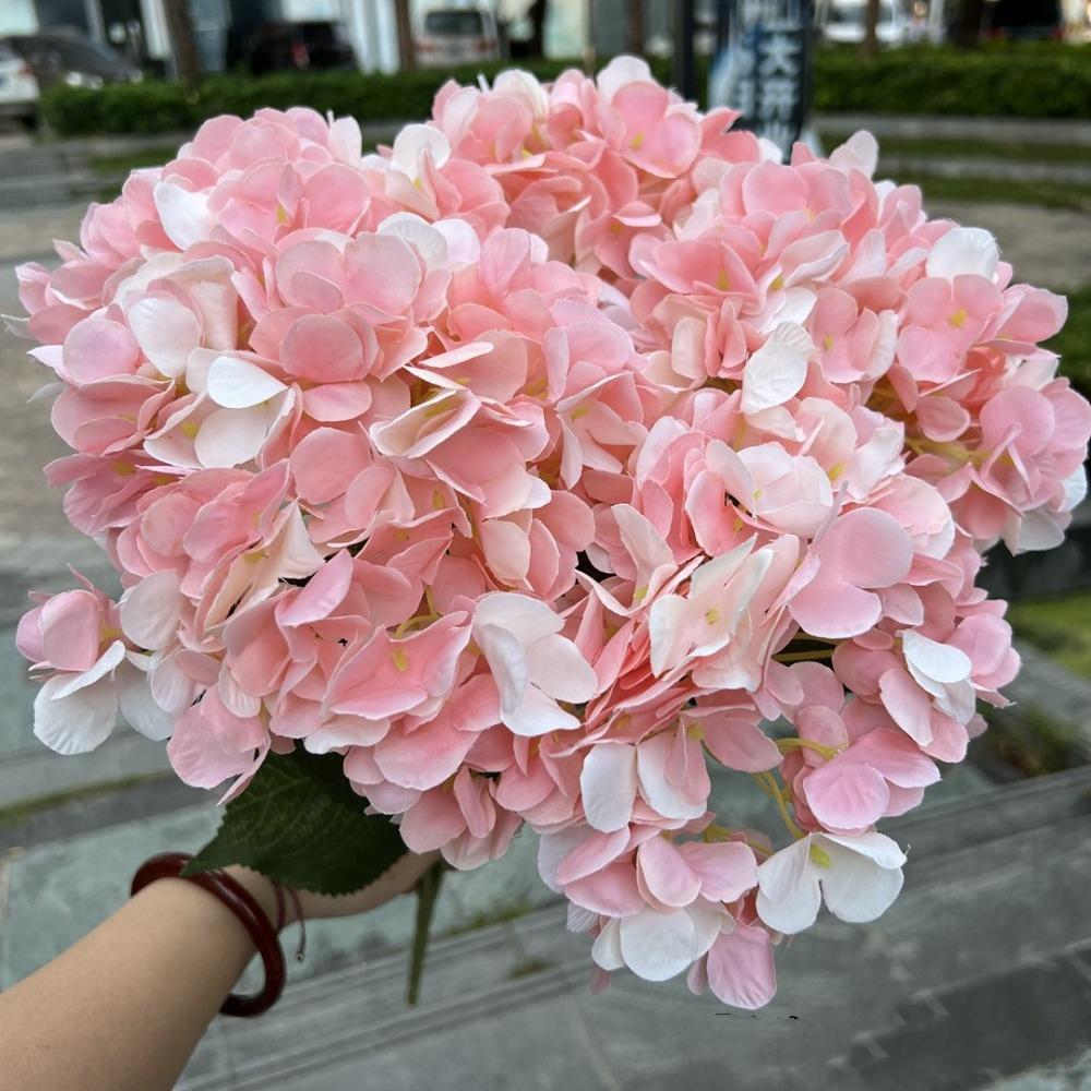

Шелковые искусственные цветы гортензии большого размера, имитация свадебной флористики для домашней вечеринки, свадьбы розовый