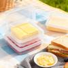 Behälter für Scheibenkäse für den Kühlschrank, durchsichtige Plastikbox zur Aufbewahrung von Butterblöcken und Käsescheiben mit Klappdeckel für Lebensmittel im Kühlschrank