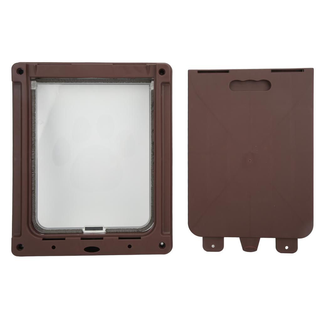 Ușă pentru animale de companie din plastic cu închidere automată, cu blocare, impermeabilă, ușă pentru pisici de interior exterior pentru lemn