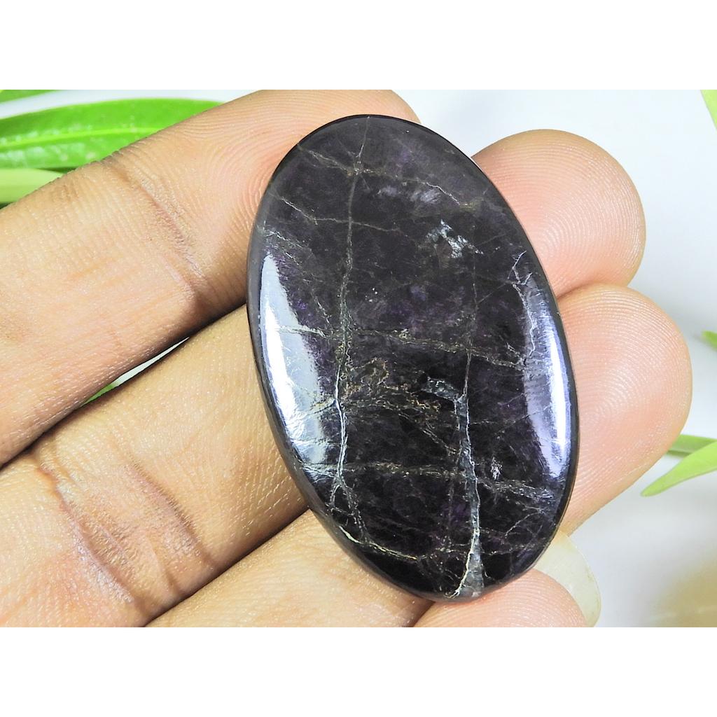 65Cts. Natural Purpurite Oval Cabochon Loose Jewelry Gemstone 25X42X05 MM B-235