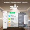 Socket Fan Light with Remote: 18'' Small Ceiling Fans with Lights, 2000 Lumens Dimmable Led Bulb, 3 Colors 3000K-6500K, Easy Install Screw in E26