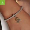Sunflower S925 Silver Bracelet Pendant, Shining Sunflower DIY Beaded Accessories SCC2079