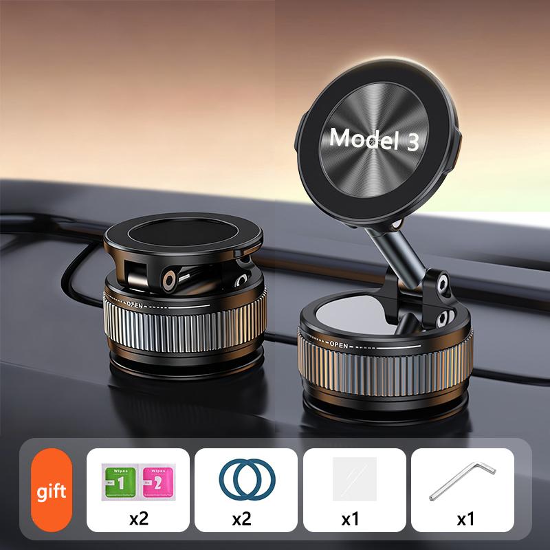 Magnetic Vacuum Suction Car Phone Holder For Tesla Model X/Y 360° Rotation Adjustable Magnetic Foldable Design Car Phone Bracket