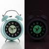 Heavy Sleepers Alarm Clock Green Fluorescent Display Quiet Mechanism Twin Bells Nightlight Included Bedroom Table Clock