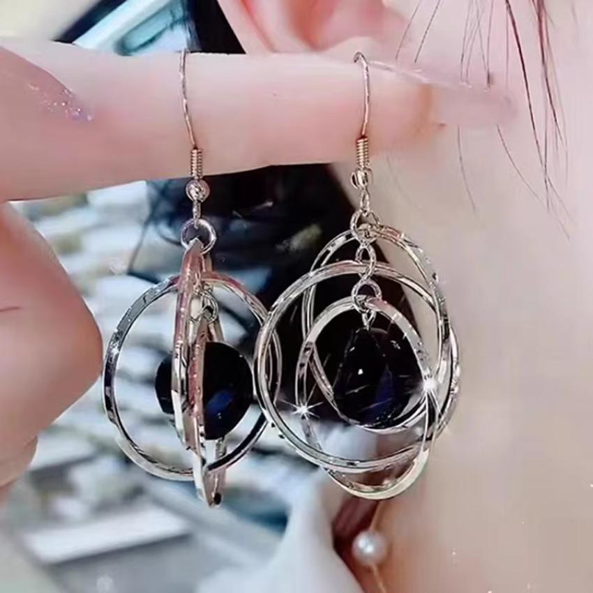 Colorful Drop Earrings Accessorie Girl Jewelry Gifts Summer Fashion Multicolor Three Circles Acrylic Gold Women Jewelry Cute