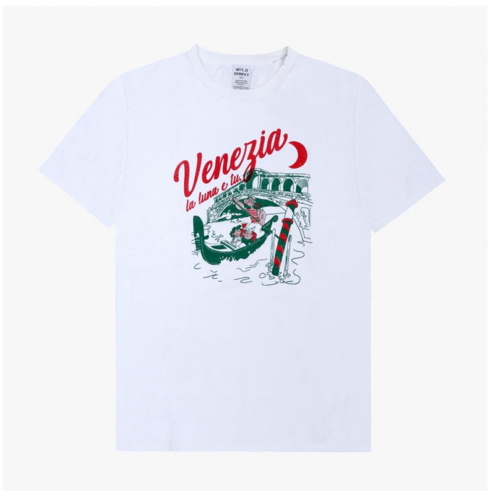 Wild Donkey Unisex Graphic T shirT Venezia T Venezia whiTe