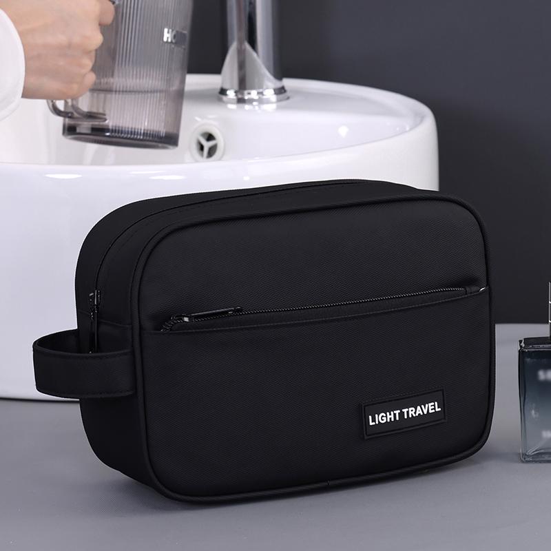 

Simple solid color makeup bag large capacity waterproof handbag daily wash and toiletries storage bag
