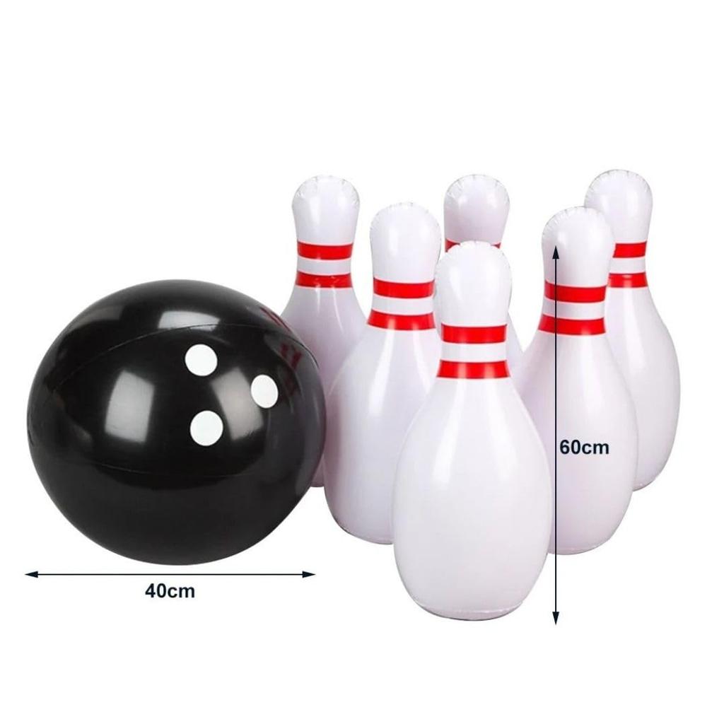 AiO JAPAN Jättestor Bowlingkägla med Ballong och Boll, 60cm, Extra Stor