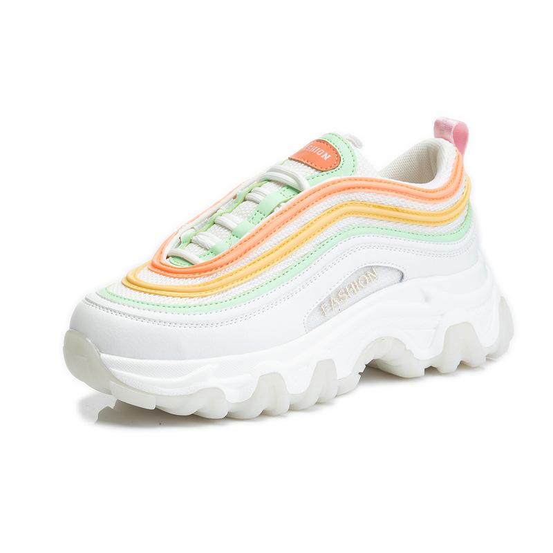 Absorbent Sole Dad Shoes Women's Spring 2025 New Thick-soled Heightening Sports Shoes Women's Running Breathable Casual Women's Shoes Tide