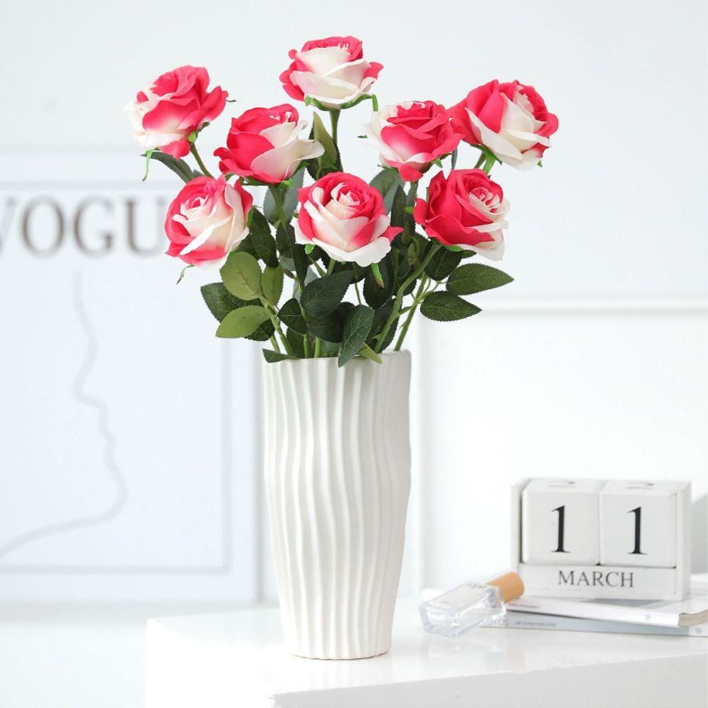 Realistic Touch Colorful Artificial Roses Flowers Rainbow Fake Flowers  Mother's Day