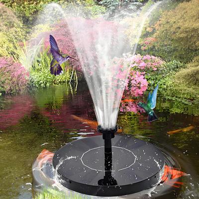 Floating Solar Fountain Bird Bath with Multiple Nozzles Solar Water Fountain Solar Powered Fountain for Garden