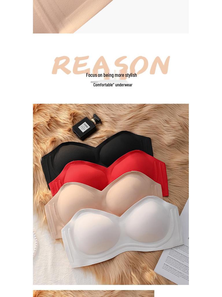 Anti-Slip Strapless Push-Up Bra for Small Chests with Invisible Support and Seamless Design