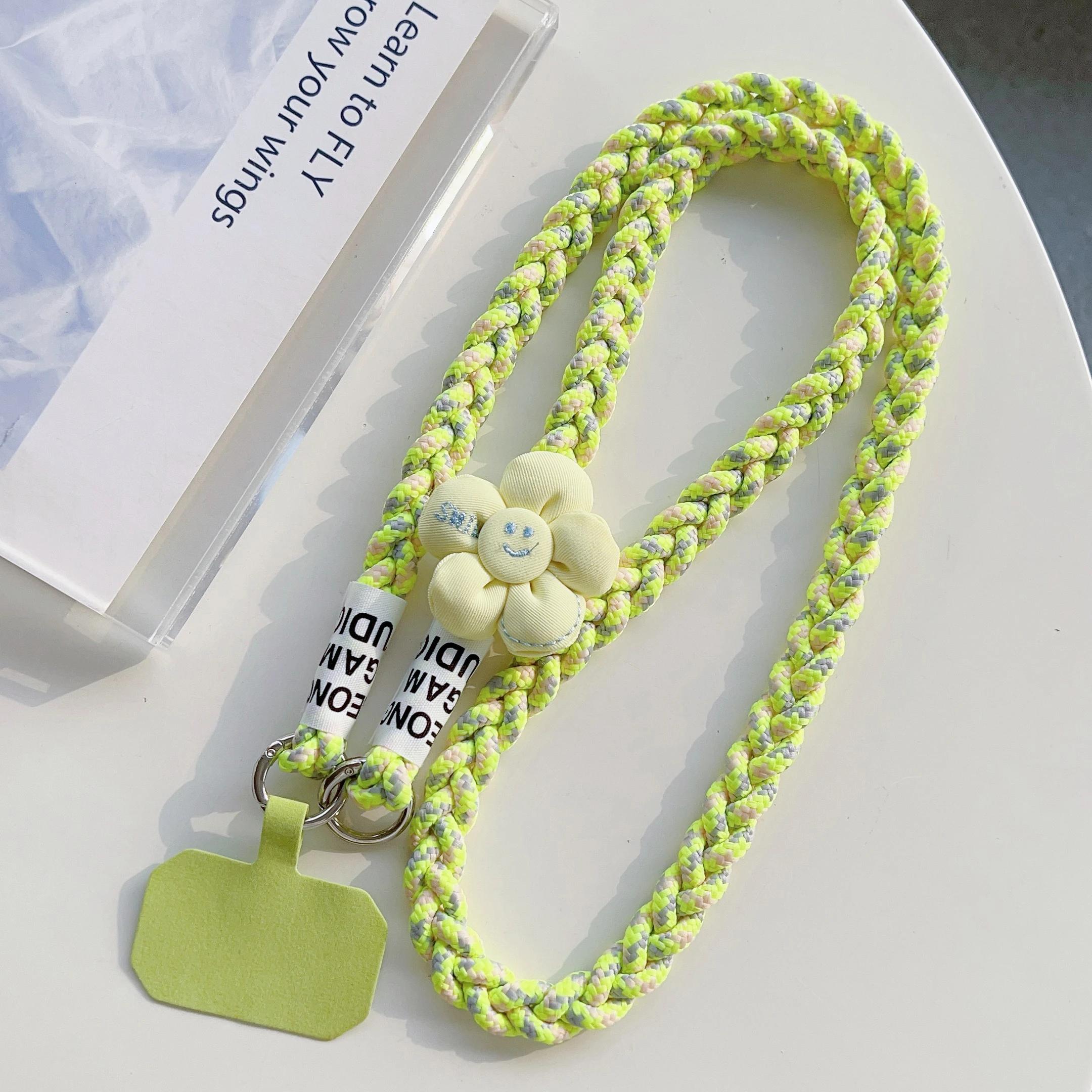 

Outdoor Mountaineering Phone Lanyard - Women s Woven Belt with Hanging Ornaments, Anti-Loss Neck Strap, Portable