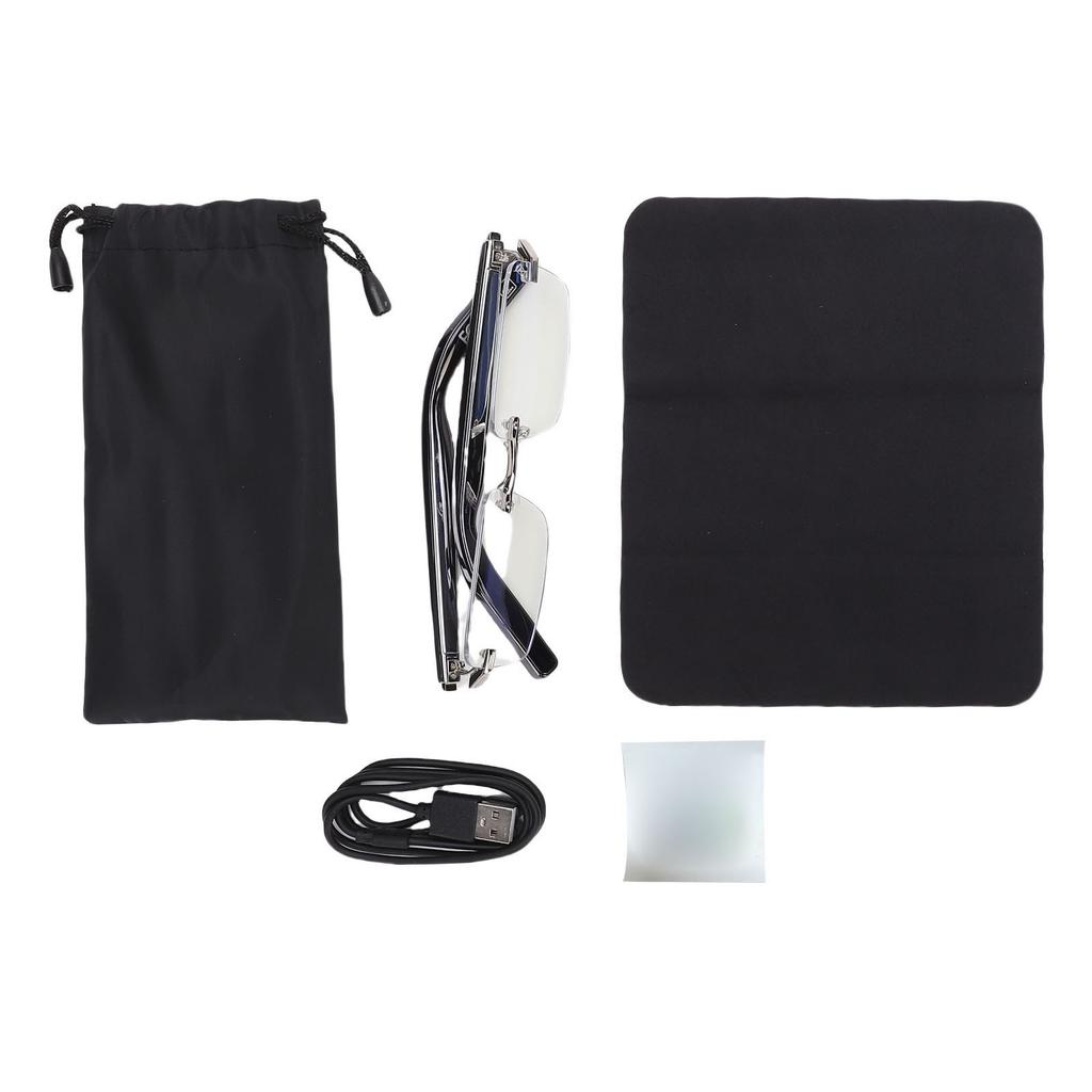 KI-Übersetzung Smart Brille Anruf Musik Randlos Bluetooth V5.3 Brille mit Blaulichtfiltergläsern