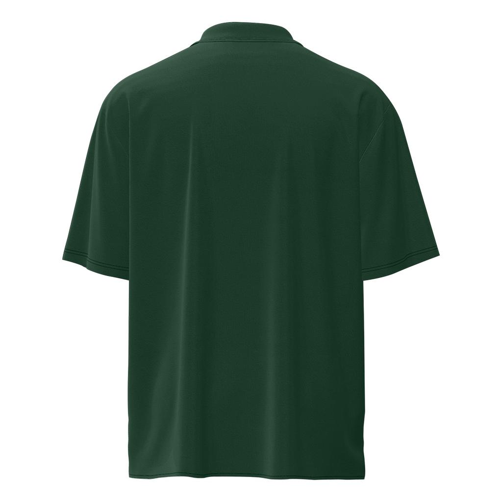 Men's Summer Solid Color Print Four-sided Stretch Lapel Button Pocket Shirt Casual Sports Short-sleeved Top