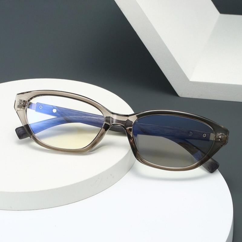 Versatile Cat-Eye Photochromic Presbyopia Glasses Lightweight Comfortable Personality Anti-Blue Light Eyeglasses 0 To +4.0