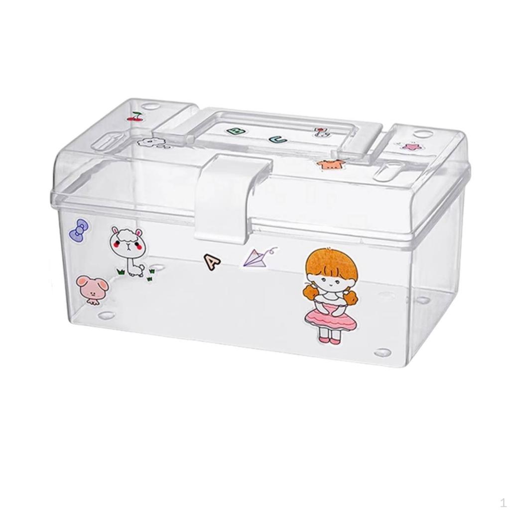 Transparent Storage Box, Portable Medicine Organizer, Minimalist Dustproof Container for Dorm,
