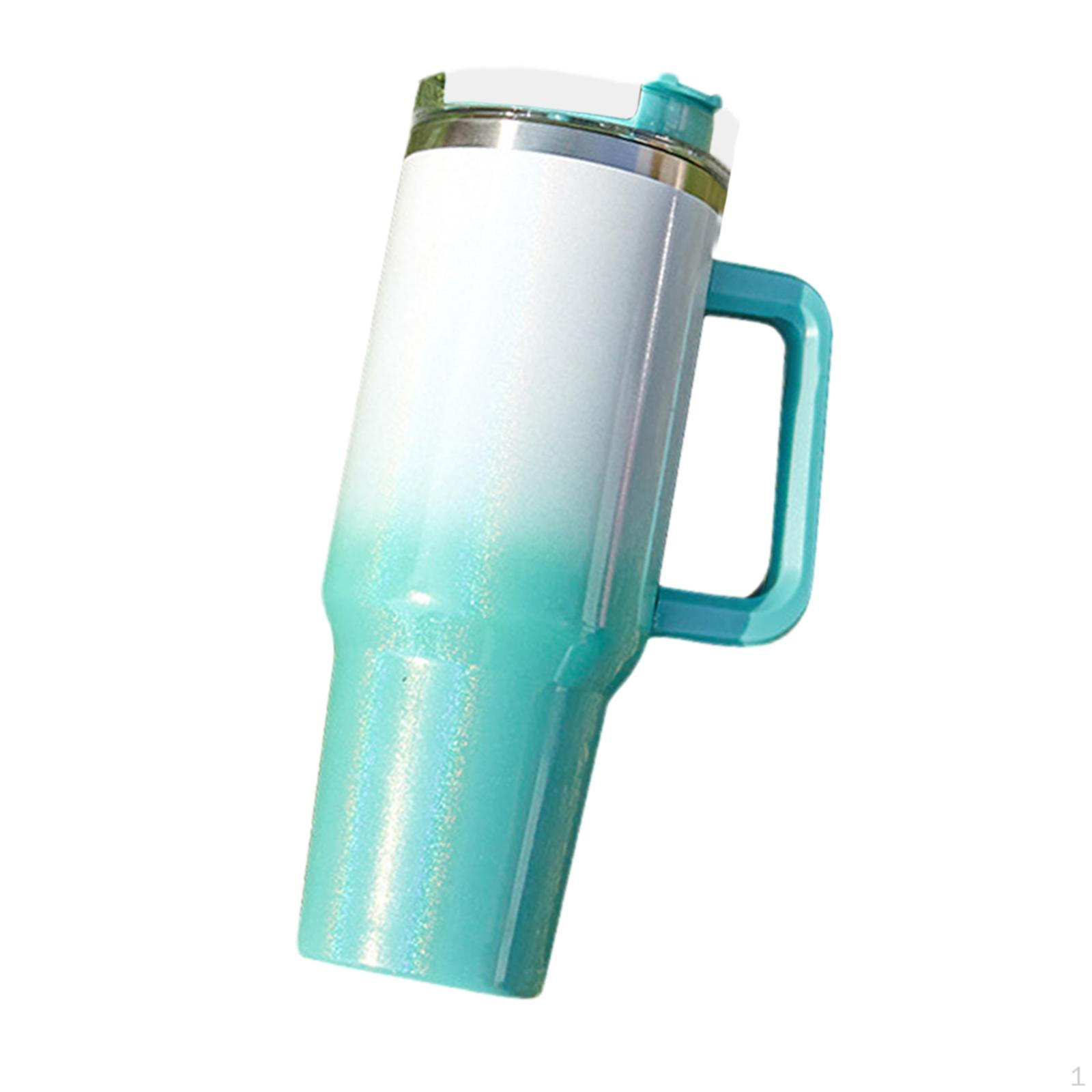 

40 Изолированный стакан с ручкой, элегантный дизайн для холодных напитков white and green