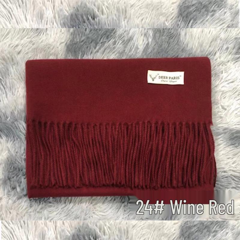 Luxury Unisex Scarf: Autumn/Winter Thickened Solid Color Cashmere-Feel Shawl