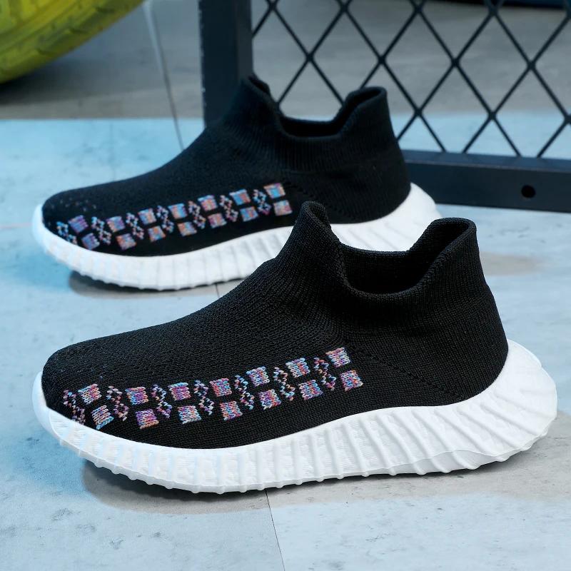 Outdoor Walking Footwear for Toddler Children Kids Sneakers Summer Running Shoes Knit Breathable Lightweight Comfy Athletic