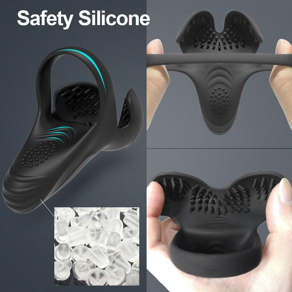 Cock Ring 3 In 1 Vibrator Penis Fit Men Workout Eggs Scrotum Stimulator Perineal Massager Cockring Couple Gay Toys