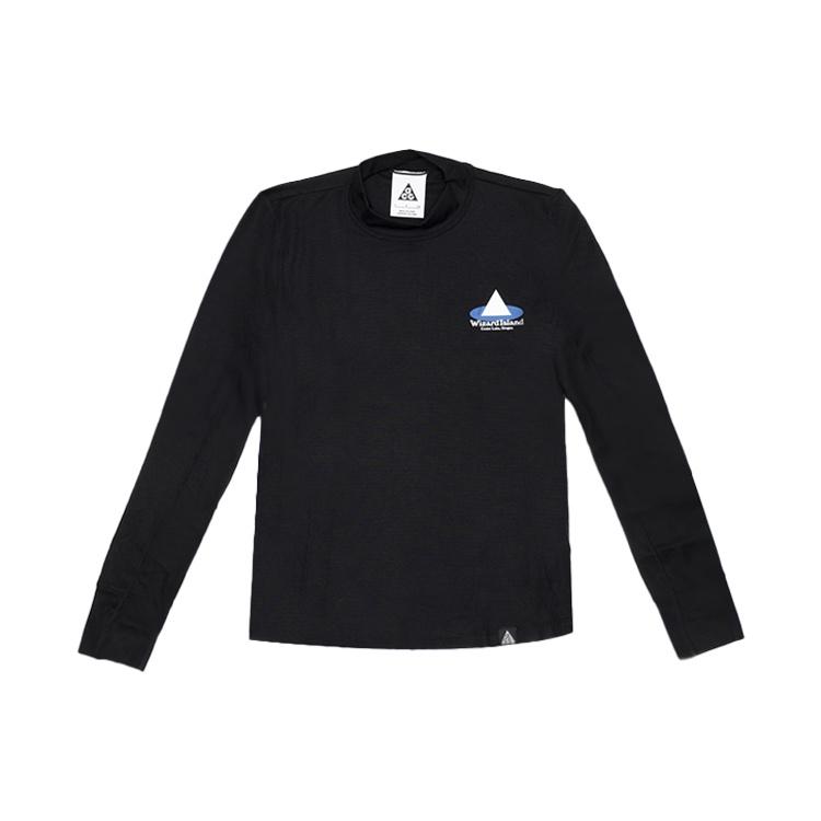 Nike ACG Wizard Island Casual Sports Round Neck Printing Long Sleeves Pullover Black Men s CZ6707-010 S