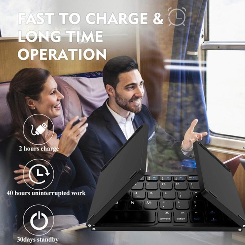 Wireless Keyboard Folding Pocket Size Keypad with Touchpad For Tablets Pad For 40Hrs Long Battery Service For Tablet PC