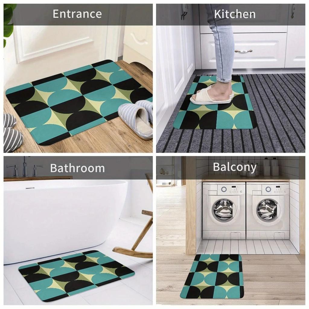 1PC Flower and Bird Pattern Door Mats Kitchen Rugs Non-Slip Pop Design Bedroom Rugs Bath Mat Carpet for Home Sink Laundry Decor