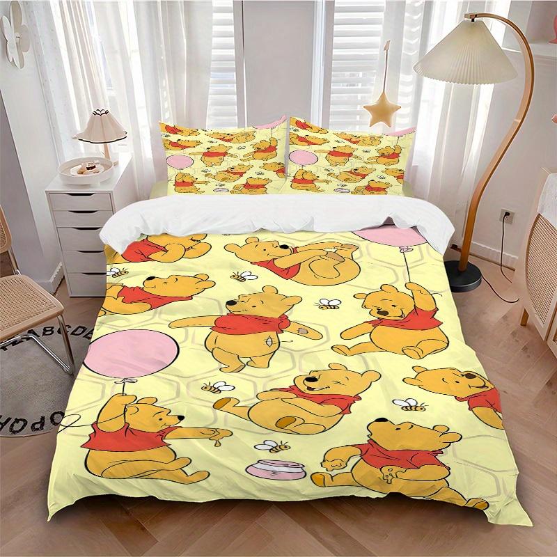 

3pcs set Winnie Pooh Honey1pc of quilt cover+2pcs of pillowcase, no core, print bedding, All Seasons Bedroom Setting098 135x200cm