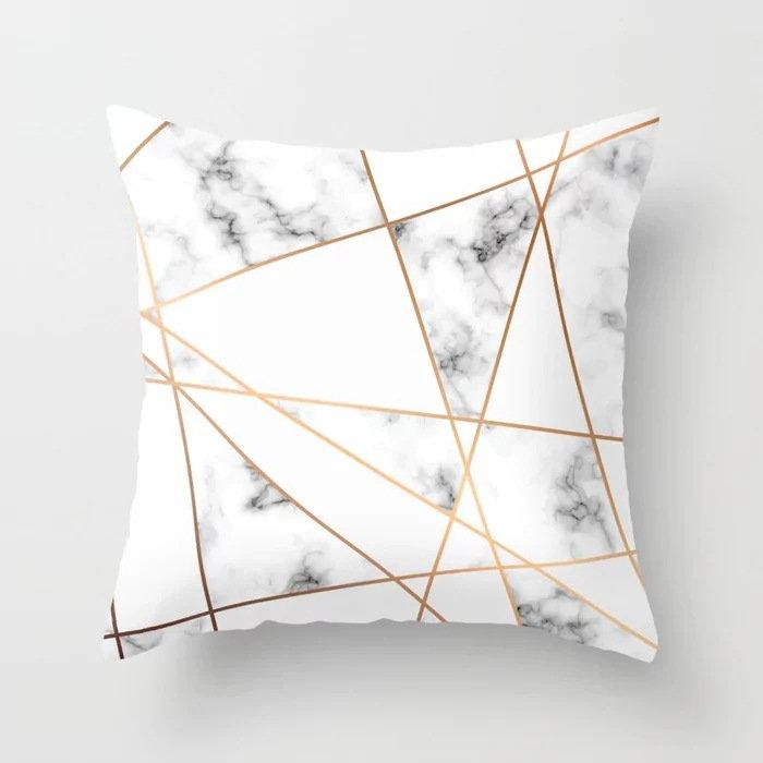 Home Decor Geometric Marble Print Sofa Cushion Decorative Pillowcase Polyester Square Throw Pillow Funda De Almohada