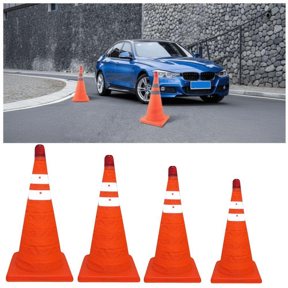 Faltbares Design LED-Licht Reflektierkegel Reflektierende Streifen Teleskop-Faltkegel Verkehrssicherheit