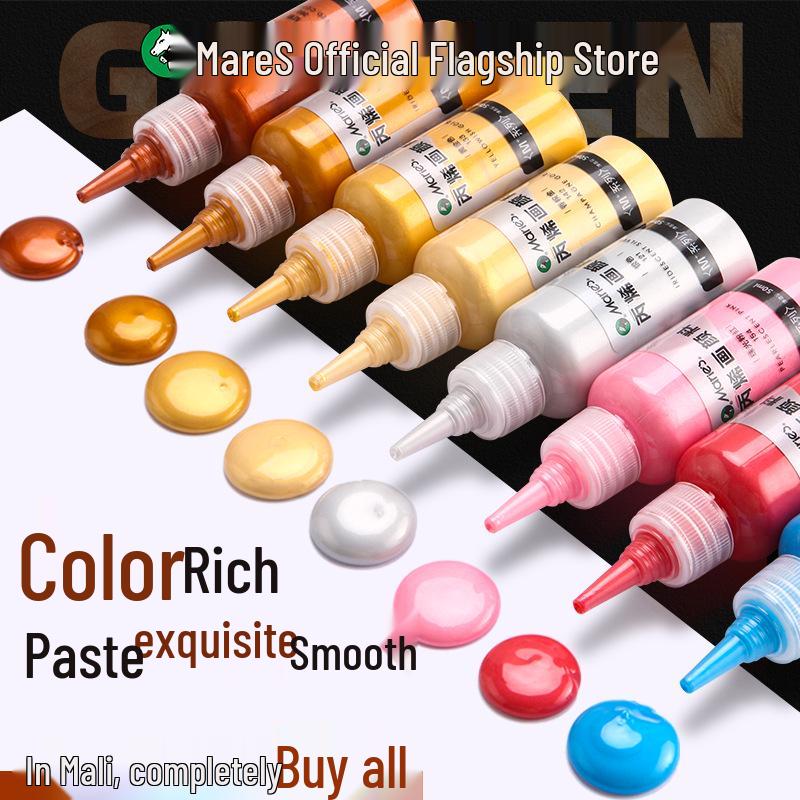 Mali Pearl White Gold Acrylic Paint - Waterproof, Metallic Color for DIY and Hand-Painted Projects