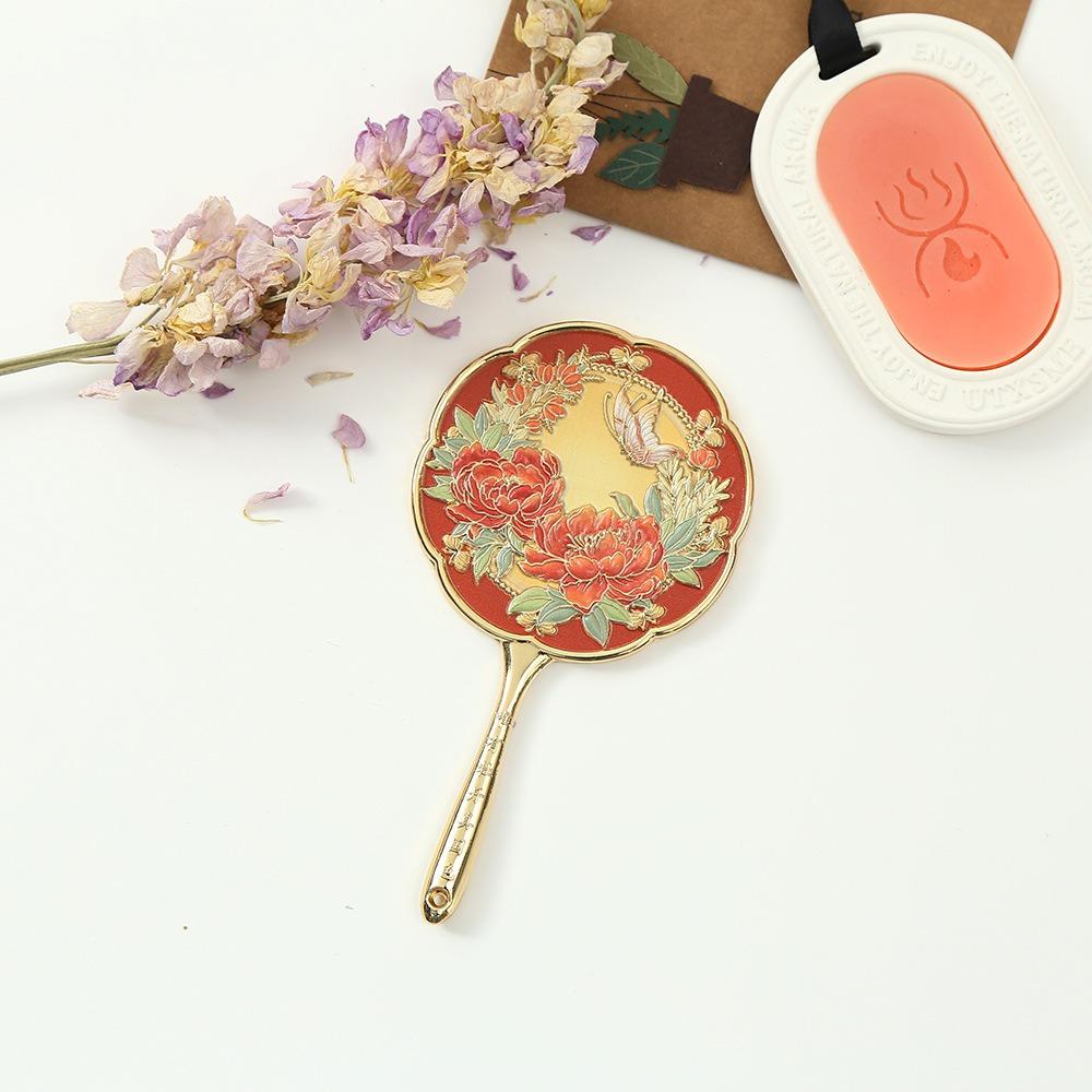 Vintage Chinese Style Metal Mirror Portable Pocket Make-up Mirror Fashion Vanity Mirror Bedroom
