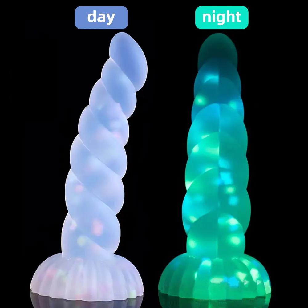 Dark Glowing Dildo for Woman Masturbate Color Jelly Penis Sex Toys for Women Big Soft Cock Light Erotic Dildo with Suction Cup