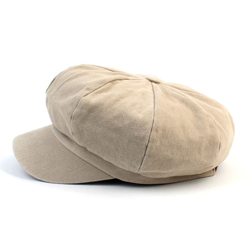 Universal chemistry Belted Hard Washing Beige Newsboy Cap