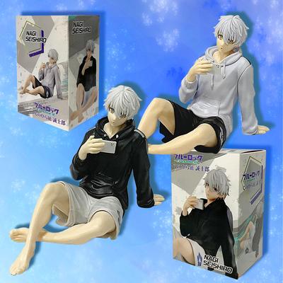In Stock Blue Lock Nagi Seishiro Sitting Action Mobile Phone Figure Doll Tabletop Model Anime Peripheral Creative Christmas Gift