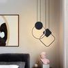 Modern Moon Eclipse Acrylic LED Pendant Light Restaurant Cafe Bar Long Pendant Lamp Sofa TV Background Wall Hanging Lamps