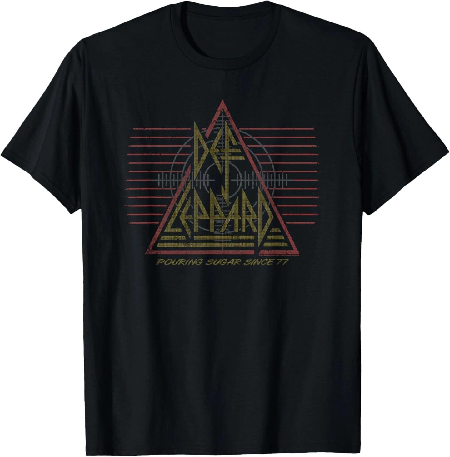 

Def Leppard 77 Classic Black Cotton T-Shirt, Crew Neck & Short Sleeve Casual L