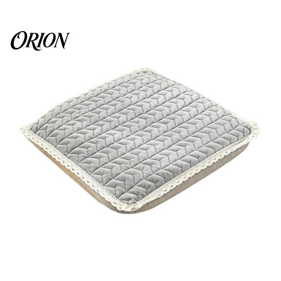Cozy Velvet Seat Pads for Winter Plush Chair Pad with Ties, Non Slip Cushion Lace Trim, 16 x Inch Washable Dining Office Comfortable Dressing