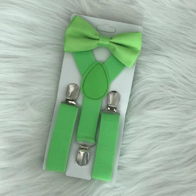 Elegante Set di Bretelle Elastiche e Papillon per Bambini e Bambine in Diversi Colori