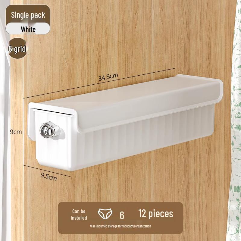 Large Capacity Wall-Mounted Underwear & Sock Organizer with Lid and Divided Compartments