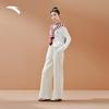 Anta Women's Fleece-Lined Straight Wide-Leg High-Waist Casual Pants