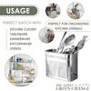 Kitchen Utensils Chopsticks Holder Drying Rack Basket with Hooks 2 Divided Compartments Quality Stainless Steel Large L5.4 X H4.3 X W2.6
