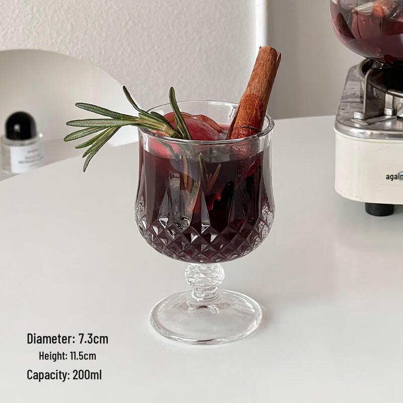 

Diamond Pattern Hot Red Wine Glasses (Set of 4)