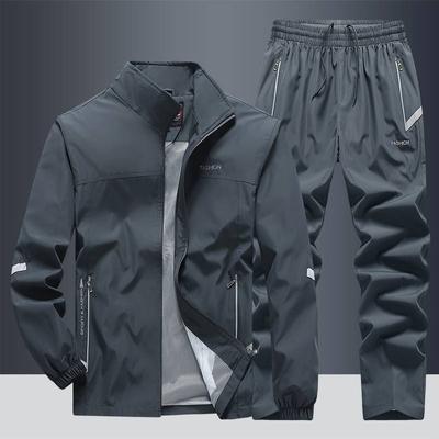 Lässiger Sportjackenanzug für Herren im Frühling und Herbst, Outdoor-Wanderteam, Fitness, Gymnastik, Gruppenkleidung in Übergröße