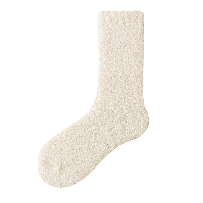 Female Autumn and Winter Keep Warm Do Not Hold Feet Do Not Drop Hair Moon Son Home Sleep Tube Socks
