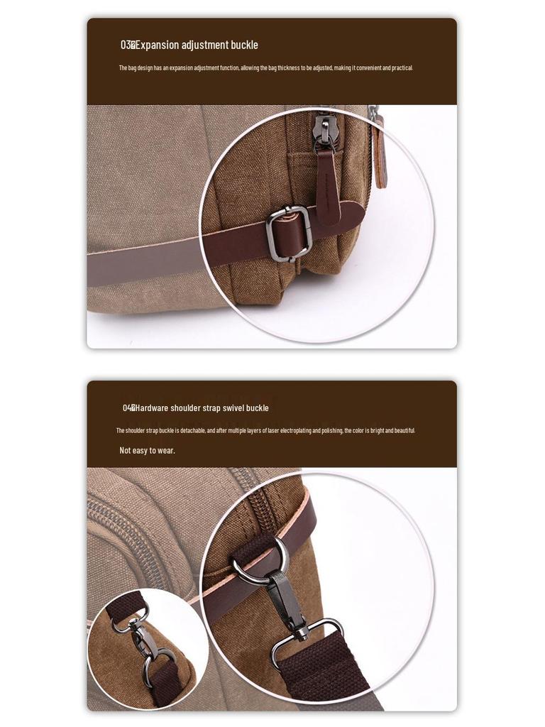 Cross-Border Canvas Laptop Backpack - Large Capacity Business Travel Bag
